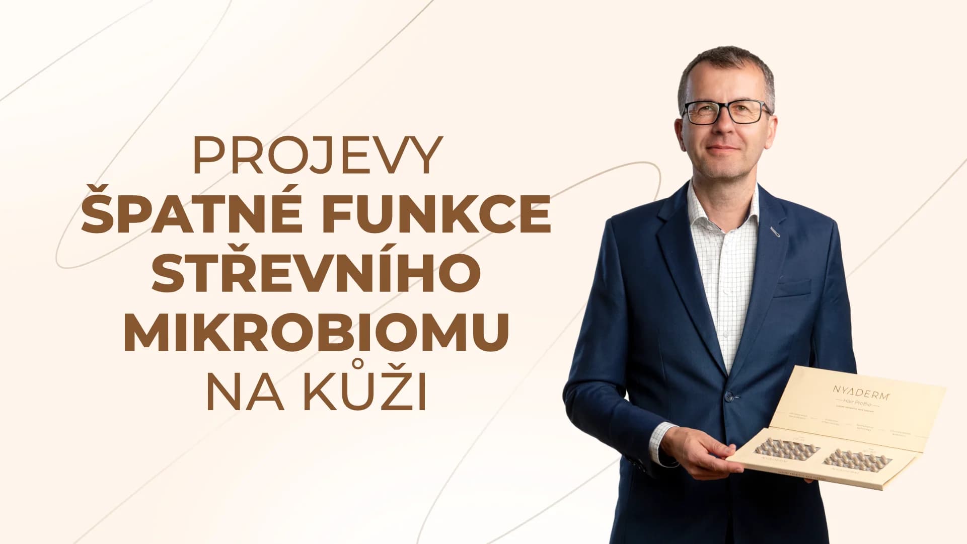 Projevy špatné funkce střevního mikrobiomu na kůži.